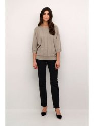 CULTURE Sweter "Gapa" w kolorze beżowym rozmiar: L. Brązowe swetry Culture, l, bez wzorów, z wiskozy, klasyczne, bez ramiączek. Za 152.62 zł.