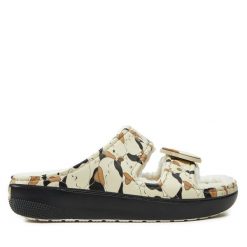 Klapki Crocs. Brązowe klapki Crocs, bez wzorów, bez obcasa, bez zapięcia. Za 269.99 zł.