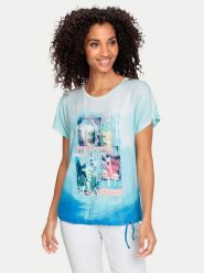 Olsen T-Shirt 11104849 Niebieski Regular Fit. Niebieskie t-shirty Olsen, bez wzorów, z wiskozy, bez kołnierzyka, bez ramiączek. Za 509.99 zł.