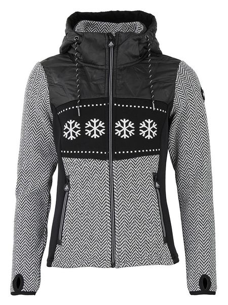 Peak Mountain Kurtka polarowa "Animo" w kolorze czarno-białym rozmiar: S. Białe kurtki Peak Mountain, s, bez wzorów, z polaru, bez kaptura. Za 308.18 zł.