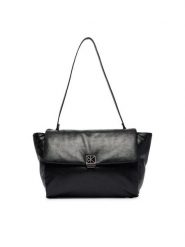 Calvin Klein Torebka Emblem Hw Padded Satchel LV04F3615G Czarny. Czarne torebki klasyczne Calvin Klein, bez wzorów, ze skóry, bez dodatków. Za 649.99 zł.