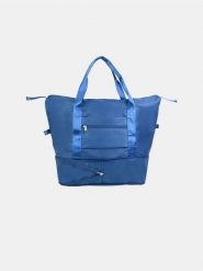 Składana torba podróżna z kieszeniami - niebieski. Niebieskie torby podróżne Sinsay, bez wzorów. Za 32.99 zł.