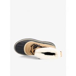 Buty zimowe damskie Sorel Caribou. Czarne buty trekkingowe Sorel, na zimę, bez zapięcia. Za 550.99 zł.