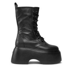 Botki Le Silla. Czarne botki LE SILLA, bez wzorów, bez obcasa, na koturnie, bez zapięcia. Za 2,239.00 zł.