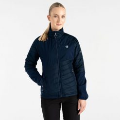 Kurtka hybrydowa damska Lexan. Niebieskie kurtki przejściowe sportowe Dare 2b, bez wzorów, z softshellu, bez kaptura, trekkingowe. Za 391.65 zł.