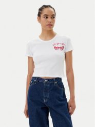 HUGO T-Shirt Delanor_2 50539132 Biały Cropped Fit. Białe t-shirty Hugo, xxl, bez wzorów, z bawełny, bez kołnierzyka, bez ramiączek. Za 189.99 zł.