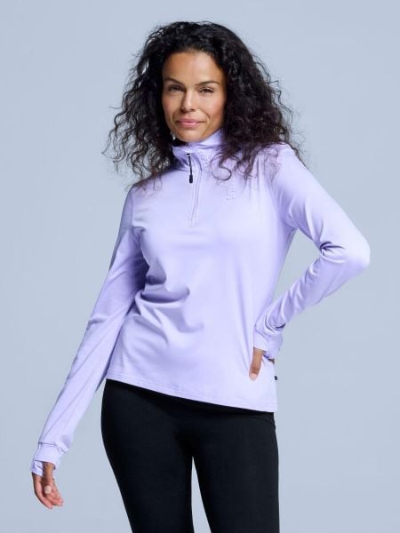 Bluza narciarska - Damskie - Arctic 2.0 - Liliowy. Fioletowe bluzy POEDERBAAS, na zimę, m, bez wzorów, z elastanu, bez kaptura, na golfa. Za 177.72 zł.