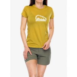 Koszulka merino damska Sensor Merino Air Summit Tee. Żółte t-shirty sportowe Sensor, bez wzorów, bez ramiączek. Za 245.99 zł.