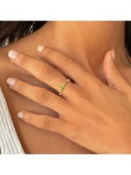 DIA DIAMONDS Pozłacany pierścionek z diamentami i perydotytem rozmiar: 54. Zielone pierścionki DIA DIAMONDS, z diamentem, pozłacane. Za 206.42 zł.