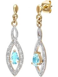 Diamant Exquis Złote kolczyki-wkrętki z diamentami rozmiar: onesize. Niebieskie kolczyki Diamant Exquis, z diamentem, złote. Za 1,087.99 zł.