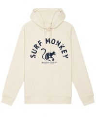 Bluza z bawełny organicznej –zakrzywione logo –zkapturem /dla dorosłych(kremowa). Białe bluzy z kapturem SURF MONKEY, m, bez wzorów, z bawełny, z kapturem. Za 345.00 zł.