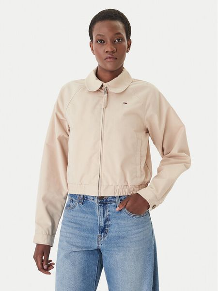 Tommy Jeans Kurtka przejściowa DW0DW20403 Beżowy Regular Fit. Brązowe kurtki Tommy Jeans, xs, bez wzorów, z jeansu, bez kaptura. Za 372.99 zł.