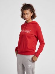 Damska bluza z kapturem Hummel Noni 2.0. Czerwone bluzy Hummel, na wiosnę, s, bez wzorów, z bawełny, klasyczne, bez ramiączek, z kapturem. Za 252.50 zł.