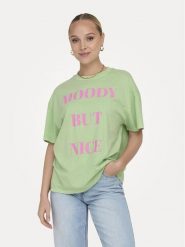 ONLY T-Shirt Rilly 15316994 Zielony Regular Fit. Zielone t-shirty ONLY, s, bez wzorów, z bawełny, bez kołnierzyka, bez ramiączek. Za 59.99 zł.