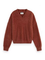 Scotch & Soda Sweter w kolorze czerwonobrązowym rozmiar: S. Brązowe swetry Scotch & Soda, s, bez wzorów, bez ramiączek. Za 283.45 zł.