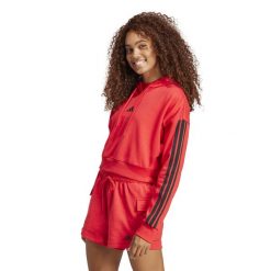 Bluza z kapturem damska ADIDAS Gym & Pilates. Bluzy adidas, s, bez wzorów, z bawełny, eleganckie, bez ramiączek, z kapturem. Za 269.99 zł.