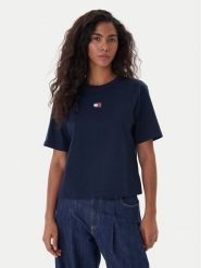 Tommy Jeans T-Shirt Badge DW0DW22202 Granatowy Boxy Fit. Niebieskie t-shirty Tommy Jeans, xxs, bez wzorów, z bawełny, bez kołnierzyka, bez ramiączek. Za 169.99 zł.