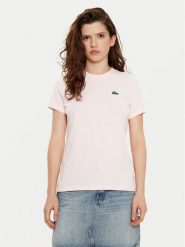 Lacoste T-Shirt TF9246 Różowy Slim Fit. Czerwone t-shirty Lacoste, bez wzorów, z bawełny, bez kołnierzyka, bez ramiączek. Za 169.99 zł.