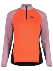 Maloja Bluza polarowa "NaspaeM" w kolorze pomarańczowo-jasnoróżowo-czarnym rozmiar: L. Czarne bluzy bez kaptura Maloja, l, bez wzorów, z polaru, bez kaptura. Za 225.05 zł.