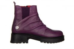 Botki Bayla-161 177 4008 Purple 161619, Fioletowy, Skóra naturalna. Fioletowe botki Bayla, bez wzorów, z gumy, eleganckie, z okrągłym noskiem, za kostkę, bez obcasa, bez zapięcia. W wyprzedaży za 269.00 zł.