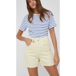 Answear Lab szorty jeansowe damskie kolor żółty gładkie high waist. Żółte szorty Answear Lab, bez wzorów, z jeansu. W wyprzedaży za 75.99 zł.