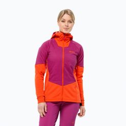 Kurtka przeciwdeszczowa damska Jack Wolfskin Alpspitze Ins Hybrid. Brązowe kurtki przeciwdeszczowe Jack Wolfskin, bez wzorów, bez kaptura, trekkingowe. Za 719.99 zł.