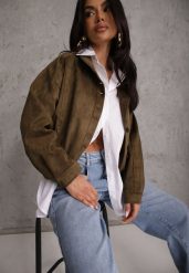 Ciemnobeżowa Kurtka Bomber Jacket Ozdobiona Guzikami Quilimi. Brązowe kurtki Renee, l, bez wzorów, eleganckie, bez kaptura. Za 209.99 zł.