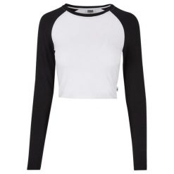 Damska Koszulka Z Długim Rękawem Retro Organic Crop T-shirt. Białe t-shirty Urban Classics, xl, bez wzorów, retro, bez kołnierzyka, bez ramiączek. Za 95.99 zł.