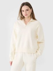 4F Bluza w kolorze kremowym rozmiar: S. Brązowe bluzy 4f, s, bez wzorów, bez ramiączek, bez kaptura. Za 74.63 zł.