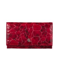 Duży czerwony portfel damski Canaletto ze skóry licowej z RFID – elegancja i bezpieczeństwo PD1602s90 RFID. Czerwone portfele bez wzorów, ze skóry. Za 180.00 zł.