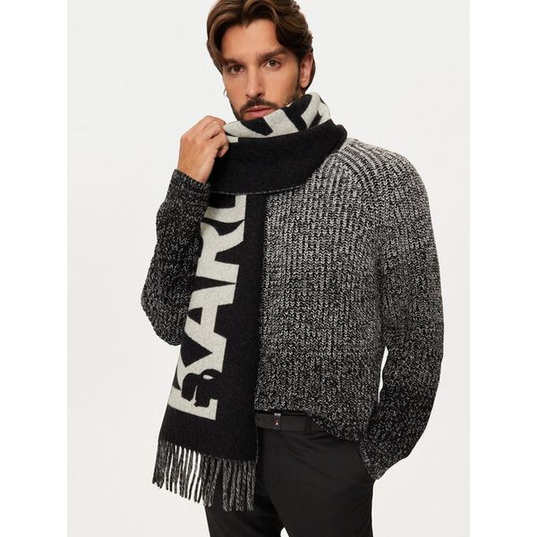 Szalik KARL LAGERFELD. Czarne szaliki i kominy KARL LAGERFELD, bez wzorów. Za 649.99 zł.