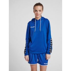 Bluza damska z kapturem Hummel hmlAUTHENTIC Poly. Niebieskie bluzy Hummel, xs, bez wzorów, z dżerseju, bez ramiączek, z kapturem. Za 169.60 zł.