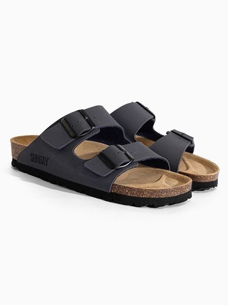 Sunbay Klapki "Balmain" w kolorze granatowym rozmiar: 37. Niebieskie klapki Sunbay, bez wzorów, klasyczne, z otwartym noskiem, bez obcasa, bez zapięcia. Za 140.20 zł.
