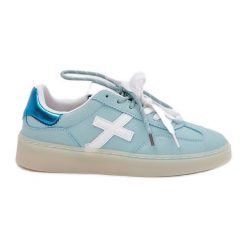 Niskie Buty Sportowe Damskie W Panterkę Miętowe niebieskie. Niebieskie buty treningowe bez wzorów, bez zapięcia. Za 139.80 zł.