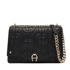 Torebka Aigner. Czarne listonoszki Aigner, bez wzorów, bez dodatków. Za 2,369.00 zł.