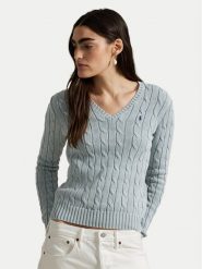 Polo Ralph Lauren Sweter 211935305006 Błękitny Slim Fit. Niebieskie swetry Polo Ralph Lauren, l, bez wzorów, z bawełny, bez ramiączek. Za 449.99 zł.