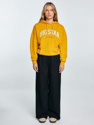 BIG STAR Bluza w kolorze żółtym rozmiar: M. Żółte bluzy BIG STAR, m, bez wzorów, retro, bez ramiączek, z kapturem. Za 129.99 zł.