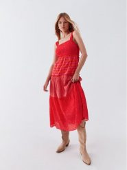 Desigual Sukienka codzienna Ely 23SWVW20 Czerwony Regular Fit. Czerwone sukienki Desigual, na co dzień, s, bez wzorów, z syntetyku, bez kołnierzyka, bez ramiączek, proste. Za 369.99 zł.