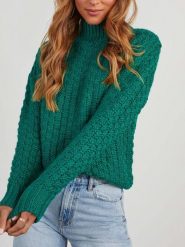 Milan Kiss Sweter w kolorze zielonym rozmiar: M. Zielone swetry Milan Kiss, m, bez wzorów, bez ramiączek. Za 204.48 zł.