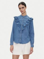 Pepe Jeans Koszula jeansowa Katia PL305092 Niebieski Regular Fit. Niebieskie koszule Pepe Jeans, xs, bez wzorów, z bawełny, bez kołnierzyka, bez ramiączek. Za 329.99 zł.