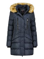 Geographical Norway Płaszcz zimowy "Boxe" w kolorze granatowym rozmiar: S. Niebieskie płaszcze Geographical Norway, na zimę, s, bez wzorów, z puchu, bez kaptura. Za 259.74 zł.
