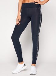 Tommy Hilfiger Legginsy UW0UW00563 Granatowy Slim Fit. Niebieskie legginsy Tommy Hilfiger, bez wzorów, z bawełny. Za 129.99 zł.
