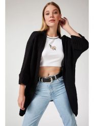 Happiness Istanbul Kardigan w kolorze czarnym rozmiar: onesize. Czarne swetry Happiness Istanbul, bez wzorów, bez ramiączek. Za 56.99 zł.