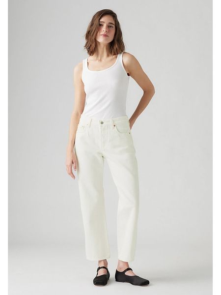 Levi's Dżinsy - Regular fit - w kolorze białym rozmiar: W29/L27. Brązowe jeansy Levi's, l, z aplikacjami, z bawełny, klasyczne. Za 196.24 zł.