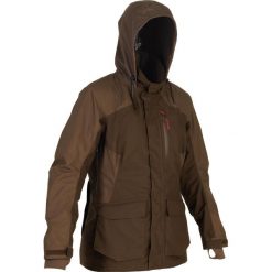 Kurtka myśliwska IMPER 500 damska. Brązowe kurtki SOLOGNAC, bez wzorów, ze skóry, sportowe, bez kaptura. Za 399.99 zł.