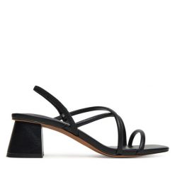 Sandały Call It Spring. Czarne sandały Call it Spring, bez wzorów, bez obcasa, na słupku, bez zapięcia. Za 219.99 zł.