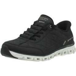 Buty SKECHERS 104556S GLIDE STEP AT EASE Czarny. Czarne buty trekkingowe Skechers, bez wzorów, z materiału, bez zapięcia, trekkingowe. Za 338.99 zł.