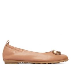 Baleriny Hispanitas. Brązowe baleriny Hispanitas, bez wzorów, bez obcasa, bez zapięcia. Za 479.99 zł.