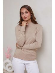 Soft Cashmere Sweter w kolorze beżowym rozmiar: 38/40. Brązowe swetry Soft Cashmere, bez wzorów, z kaszmiru, klasyczne, bez ramiączek. Za 109.78 zł.