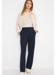 Cecil Spodnie w kolorze granatowym rozmiar: XS/L30. Niebieskie spodnie materiałowe Cecil, bez wzorów, z materiału, z podwyższonym stanem. Za 149.66 zł.